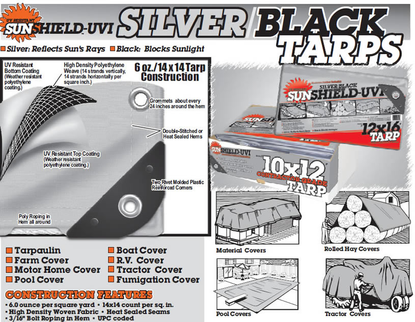 Silver - Black Tarps